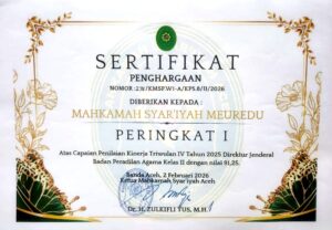 Sertifikat Penghargaan Penilaian Kinerja Triwulan IV 2025